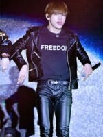 Kim Taehyung Leather Jacket For Men