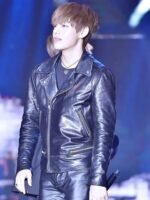 Kim Taehyung Leather Jacket For Men