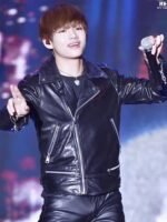 Kim Taehyung Leather Jacket For Men