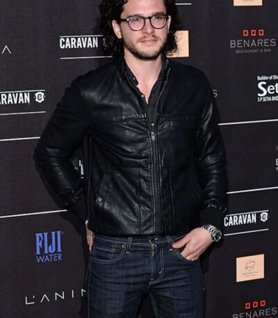 Kit Harington Battersea Annual Party Leather Jacket