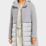 Knit Overlay Puffer Coat