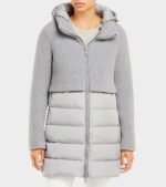 Knit Overlay Puffer Coat