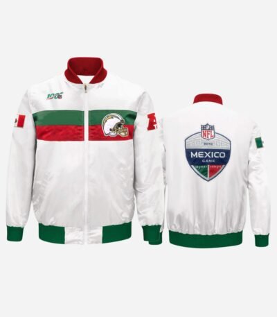 LA Chargers Mexico 2019 White Satin Jacket