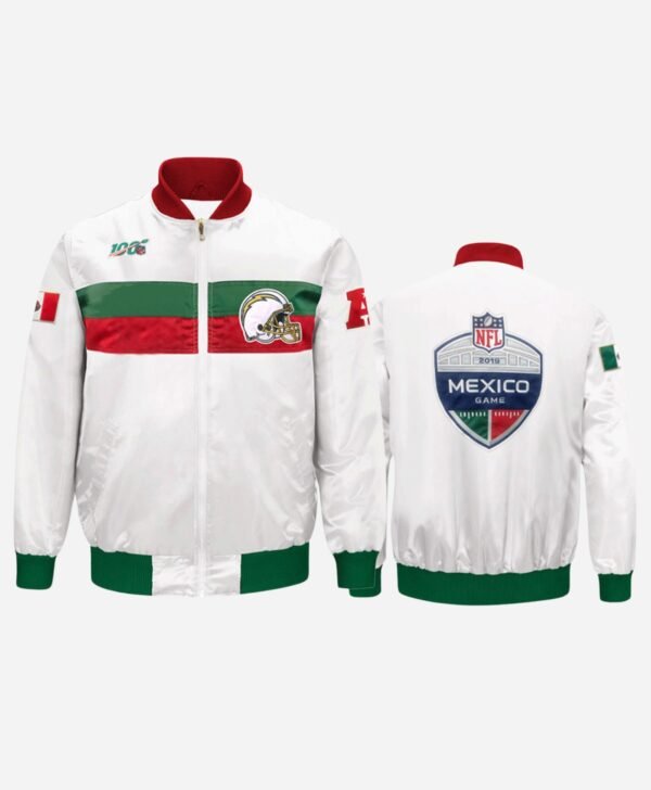 LA Chargers Mexico 2019 White Satin Jacket