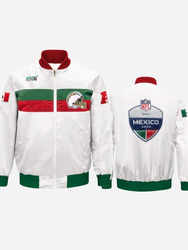 LA Chargers Mexico 2019 White Satin Jacket