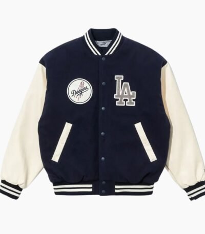 LA Dodgers Navy Varsity Baseball Jacket