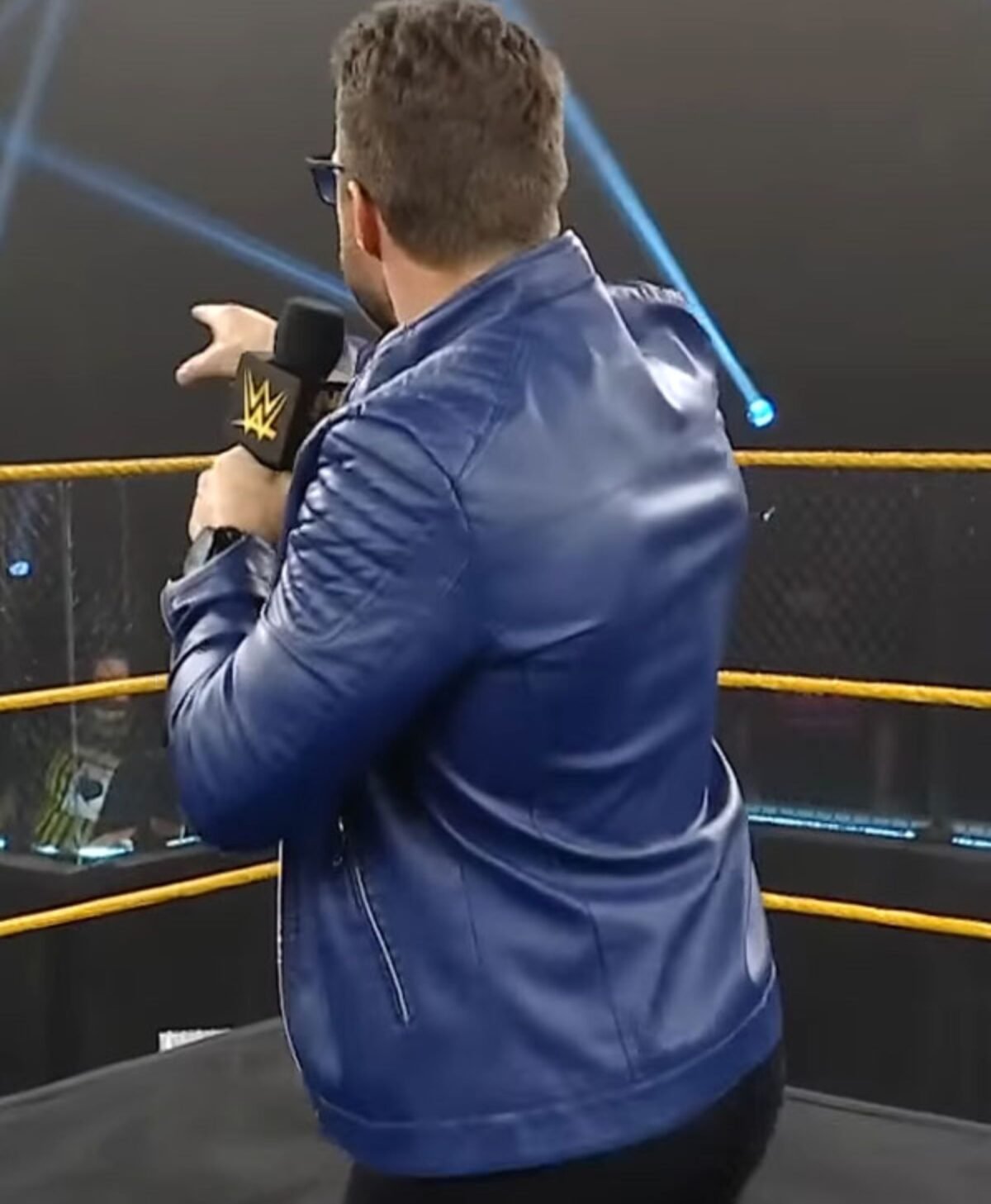 LA Knight Red Jacket On NXT Leather Jacket