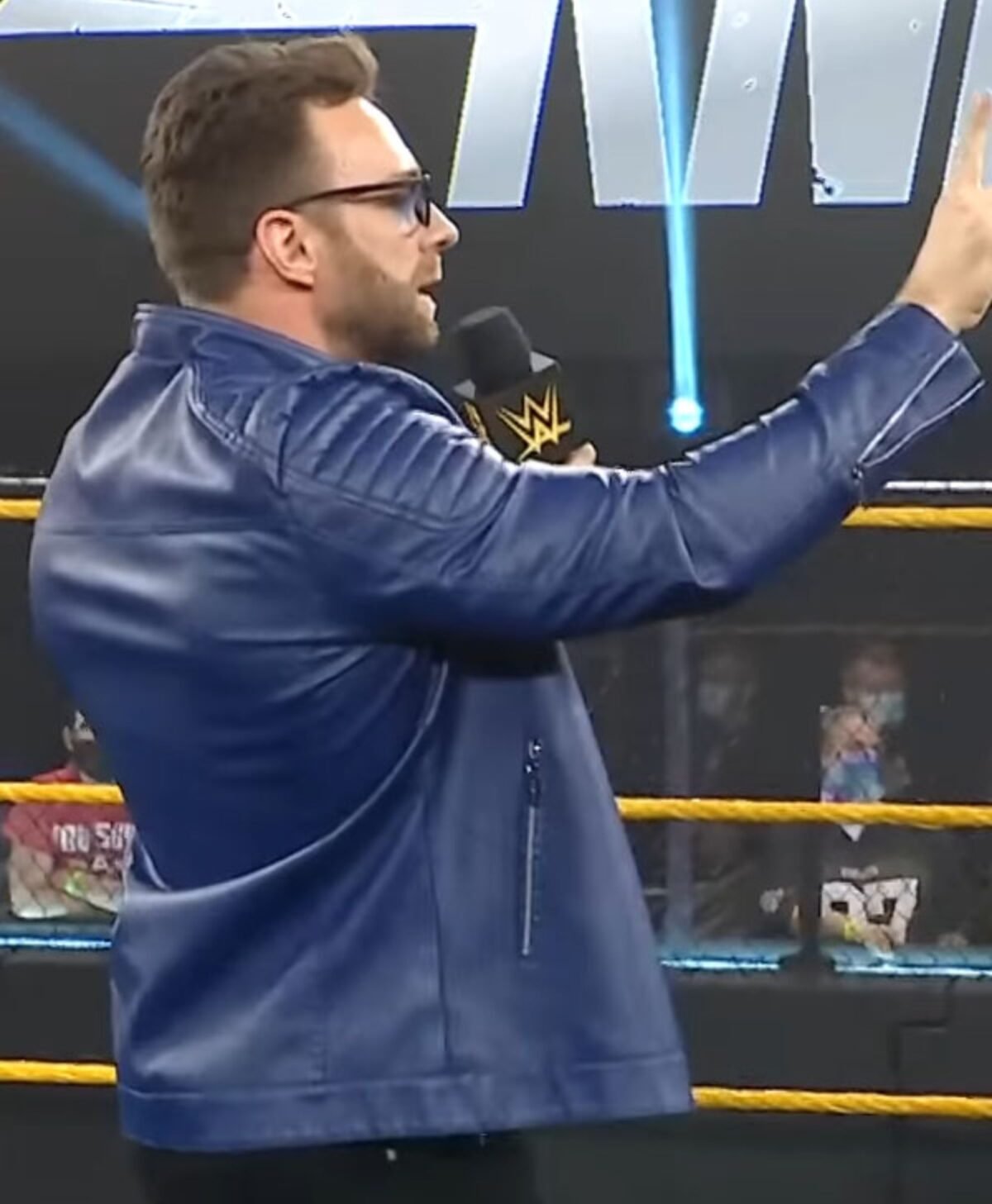 LA Knight Red Jacket On NXT Leather Jacket