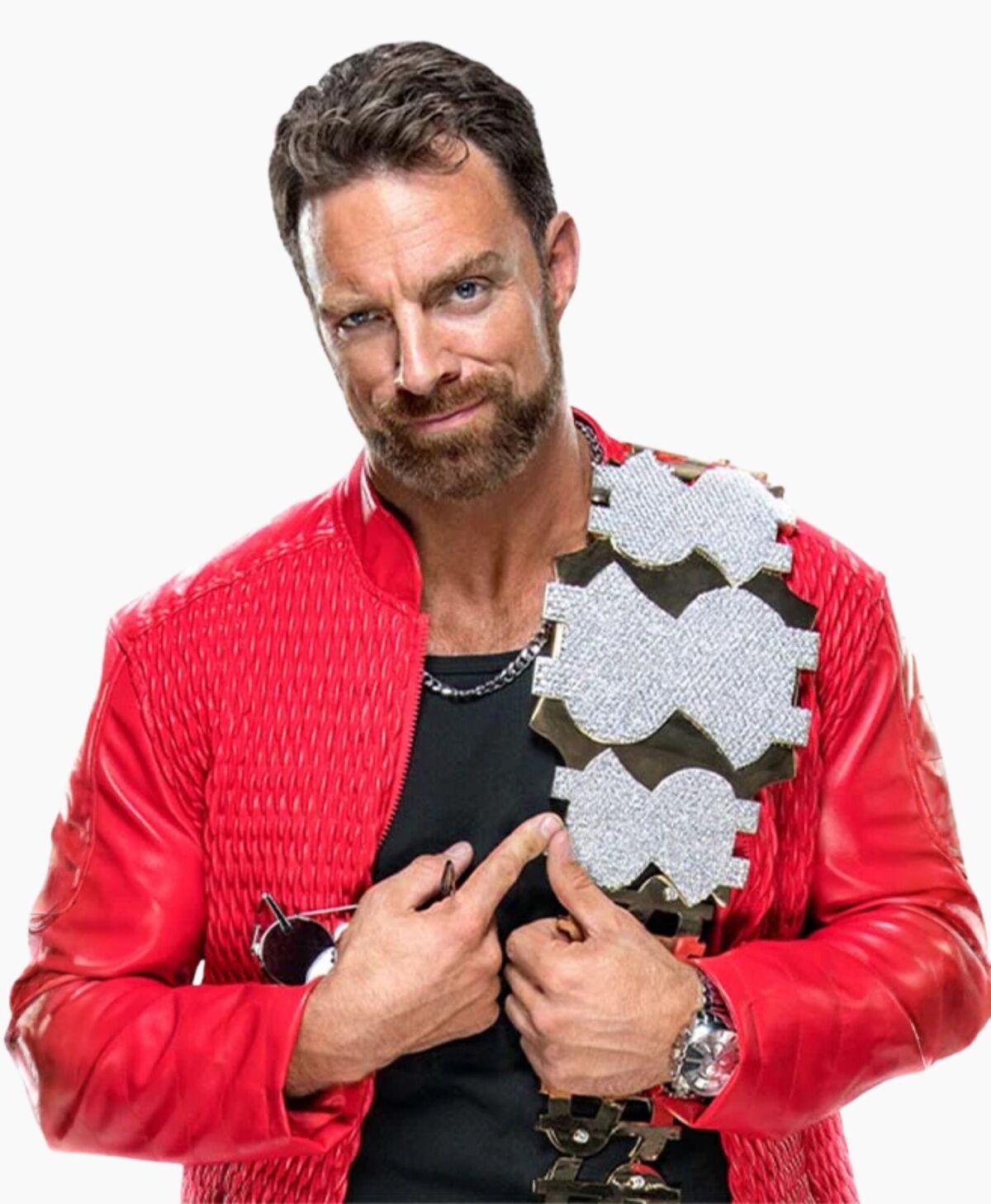 LA Knight WWE Red Leather Jacket