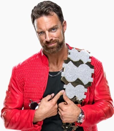 LA Knight WWE Red Leather Jacket