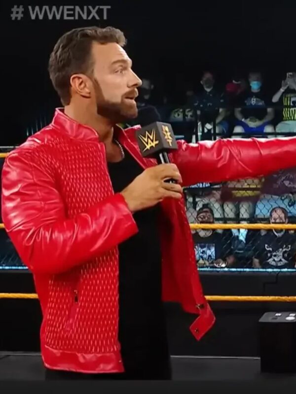 LA Knight WWE Red Leather Jacket