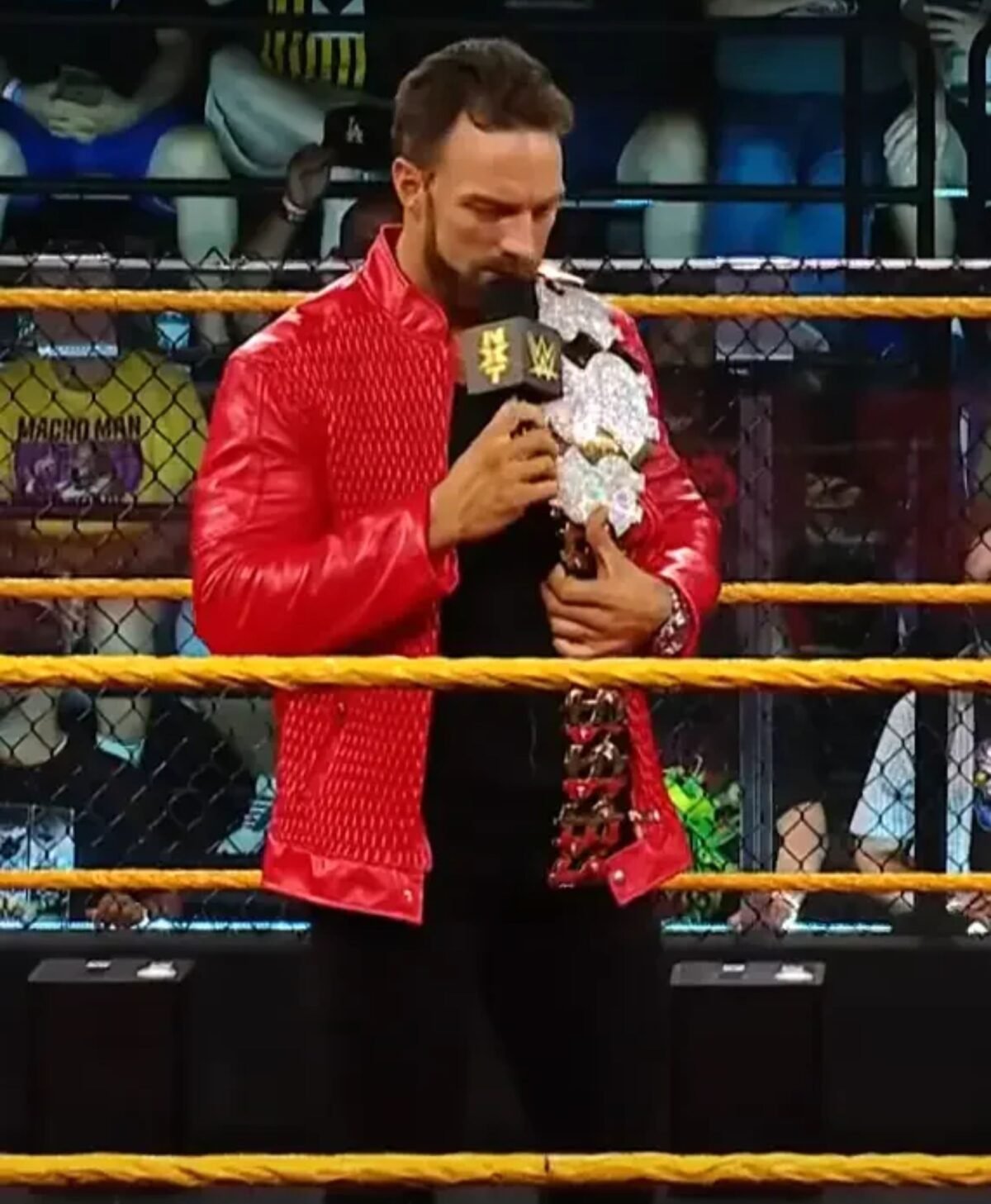 LA Knight WWE Red Leather Jacket