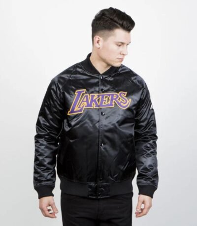 LA Lakers Forward Power Black Satin Jacket