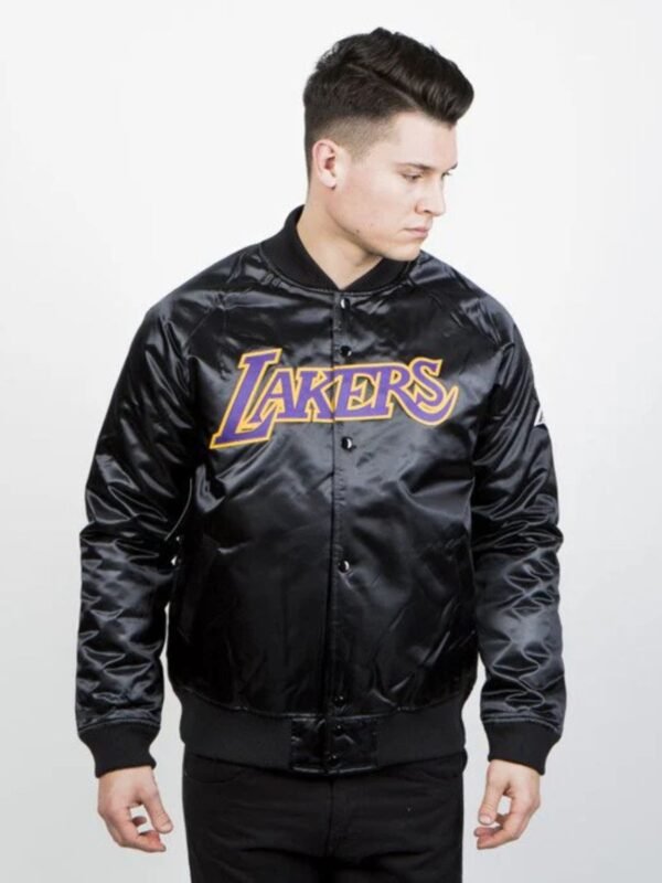 LA Lakers Forward Power Black Satin Jacket