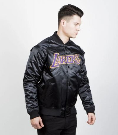 LA Lakers Forward Power Black Satin Jacket