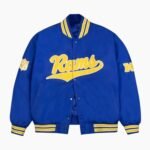 LA Rams Gold Rib Bomber Royal Satin Jacket