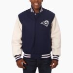 LA Rams White and Blue Varsity Jacket