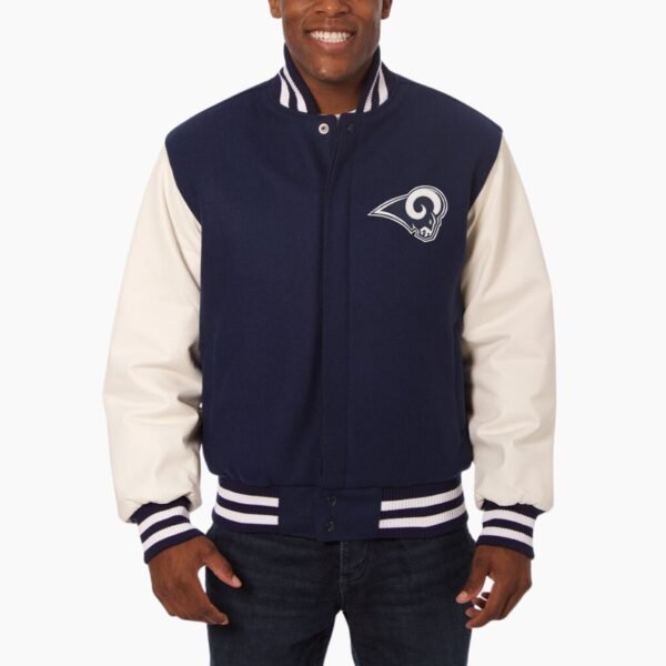 LA Rams White and Blue Varsity Jacket