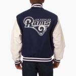 LA Rams White and Blue Varsity Jacket