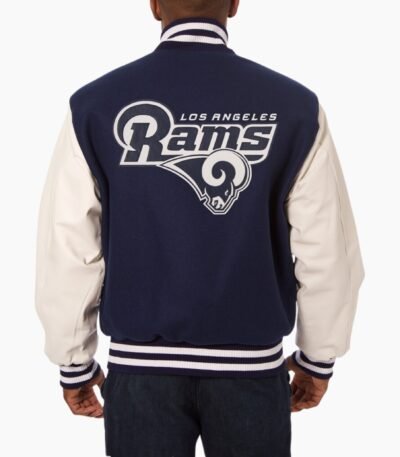 LA Rams White and Blue Varsity Jacket