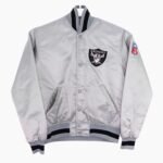 Las Vegas Raiders 80's Silver Satin Jacket