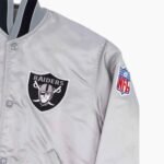 Las Vegas Raiders 80's Silver Satin Jacket