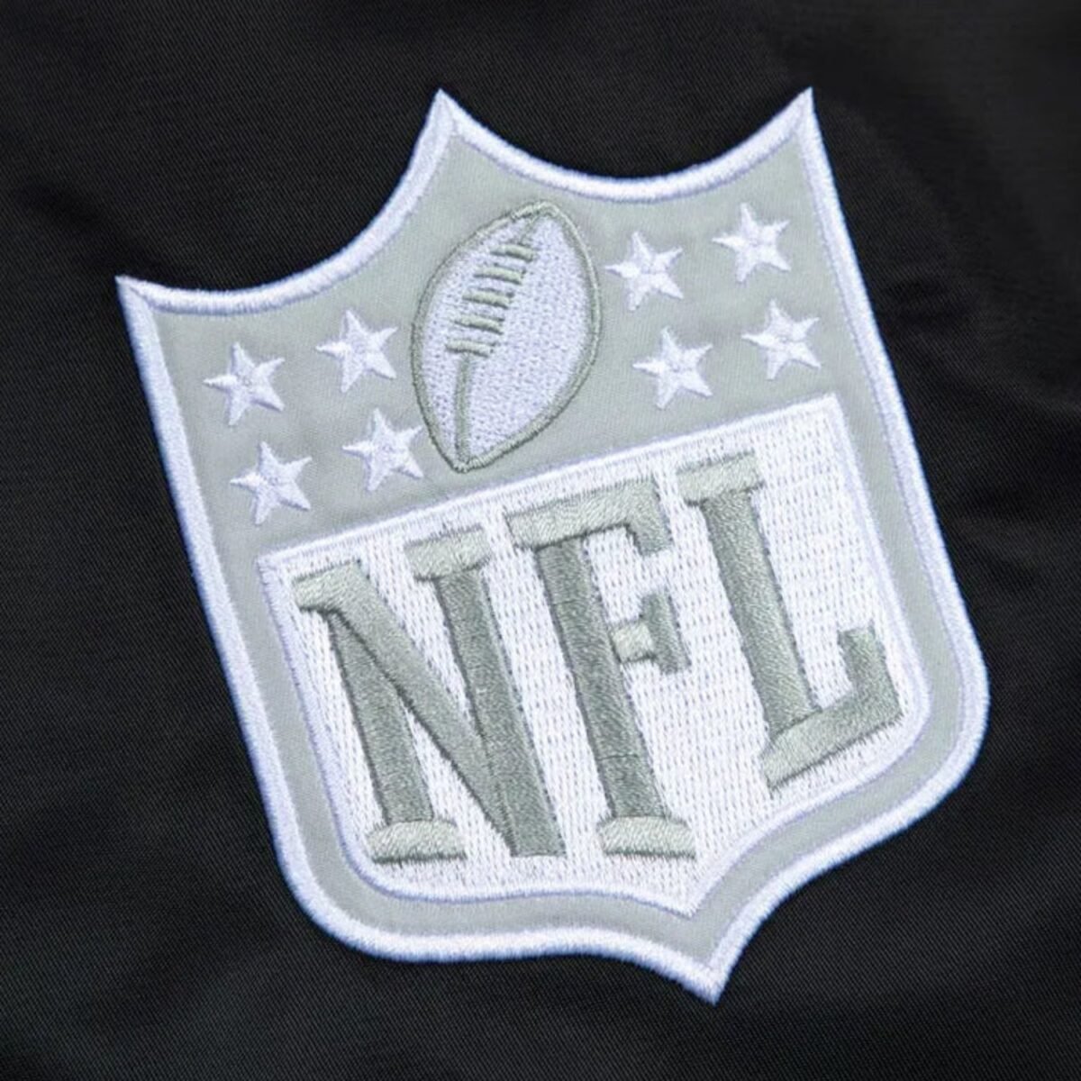 Las Vegas Raiders Gray and White Rib Bomber Black Jacket