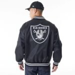 Las Vegas Raiders NFL Black Satin Bomber Jacket
