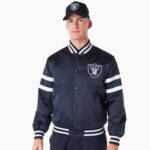 Las Vegas Raiders NFL Satin Black Bomber Jacket