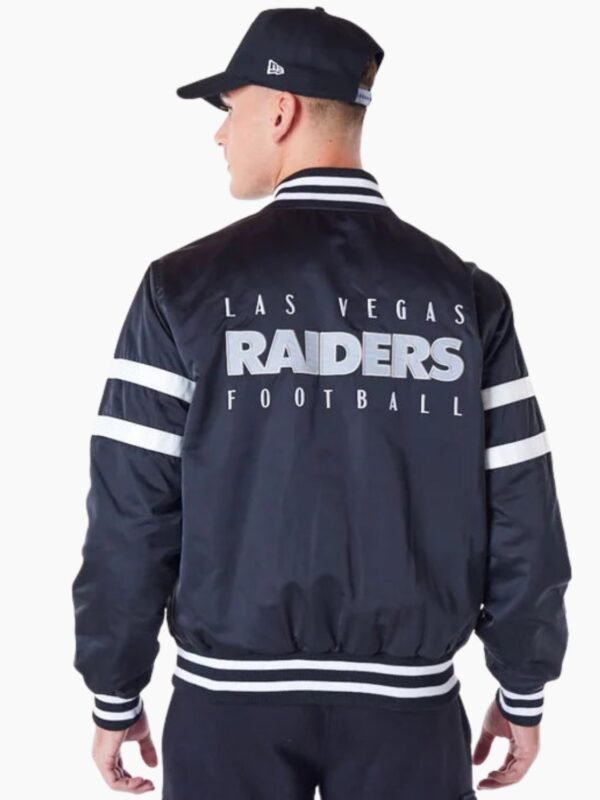Las Vegas Raiders NFL Satin Black Bomber Jacket