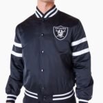 Las Vegas Raiders NFL Satin Black Bomber Jacket