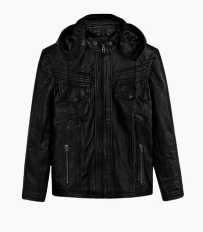 Leather Hood Jacket