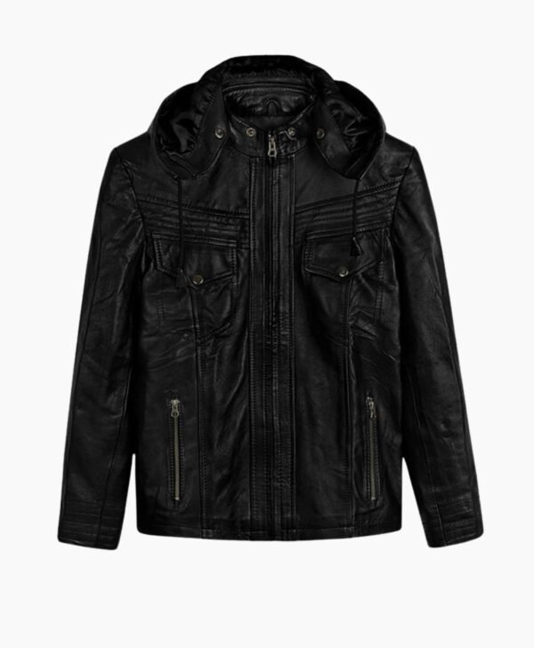 Leather Hood Jacket