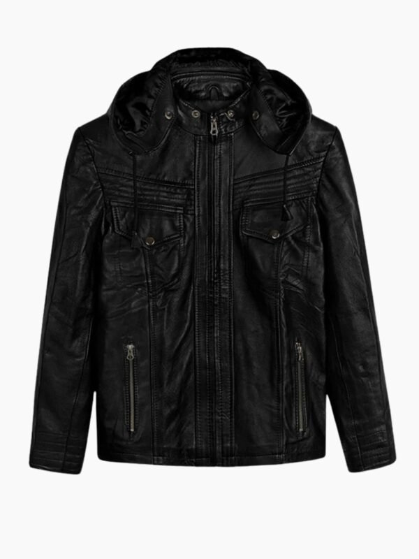 Leather Hood Jacket