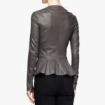 Leather Peplum Jacket for Women
