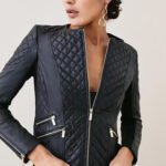 Leather Quilted Biker Jacket