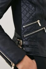 Leather Quilted Biker Jacket