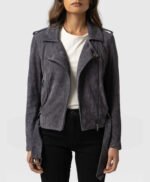Leather Suede Jacket Charcoal By MJH