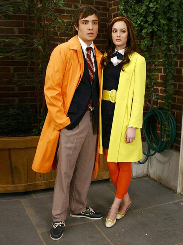 Leighton Meester Gossip Girl Leather Long Coat