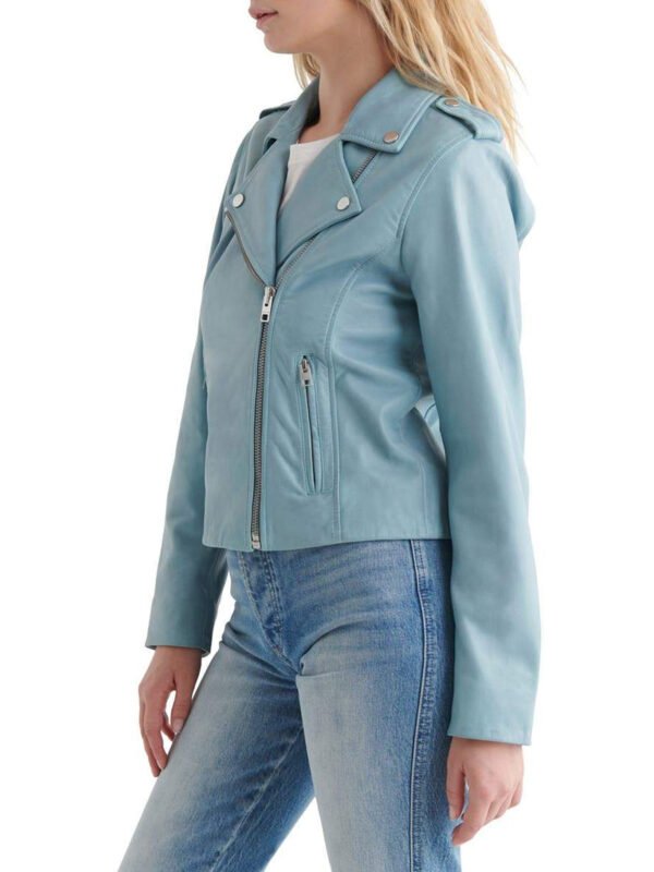 Light Blue Biker Jacket