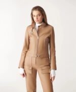 Light Brown Leather Jacket For Women By MJH
