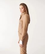 Light Brown Leather Jacket For Women By MJH