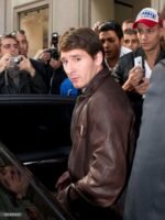 Lionel Messi Brown Leather Jacket