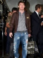 Lionel Messi Brown Leather Jacket