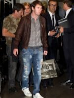 Lionel Messi Brown Leather Jacket
