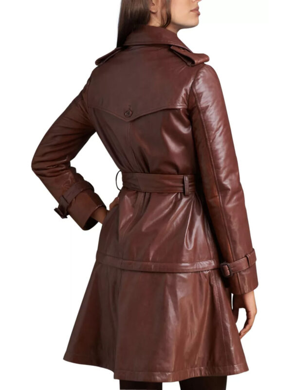 Long Real Leather Coat for Woman