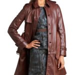 Long Real Leather Coat for Woman