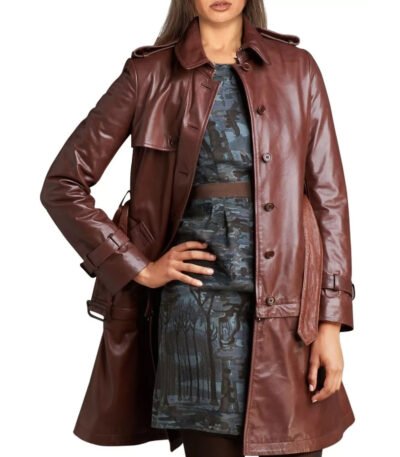 Long Real Leather Coat for Woman