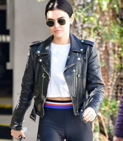 Lucy Hale Black Genuine Leather Jacket