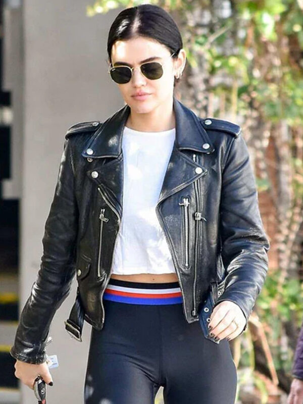 Lucy Hale Black Genuine Leather Jacket